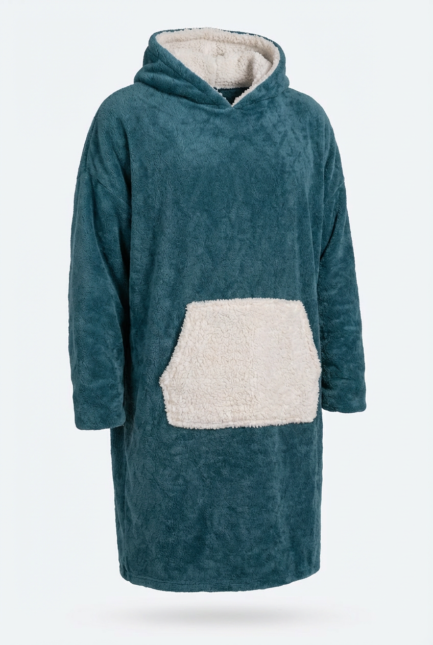 AKKOUS – Poncho AFUD - Bleu pétrole - 4