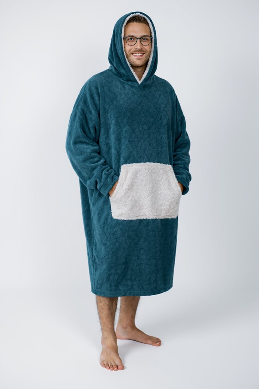 AKKOUS – Poncho AMNAY - Bleu pétrole - 1
