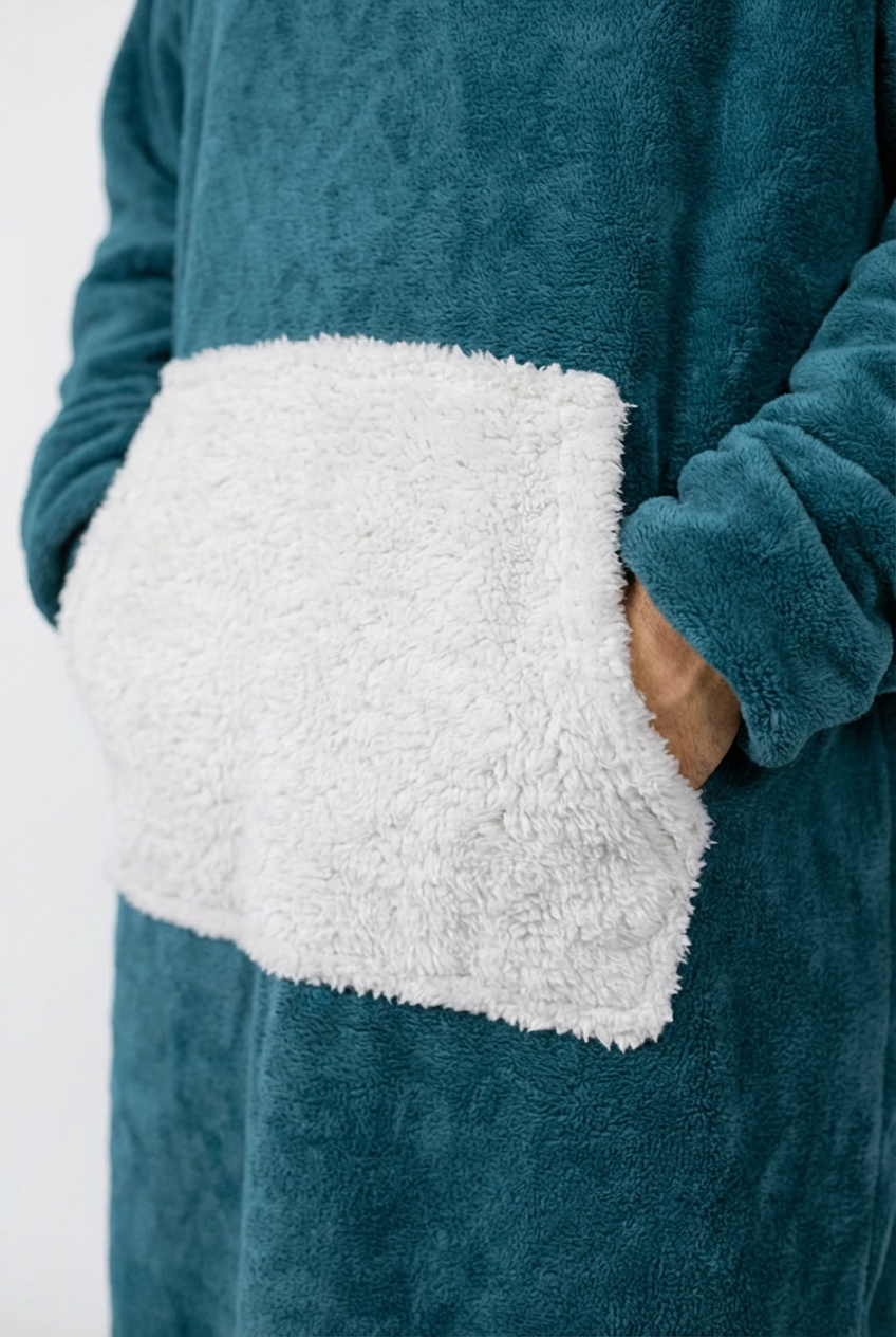 AKKOUS – Poncho AMNAY - Bleu pétrole - 2