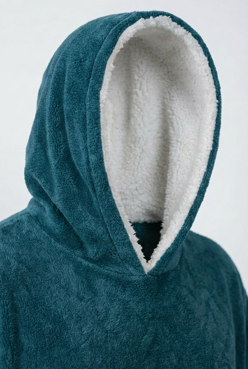 AKKOUS – Poncho AMNAY - Bleu pétrole - 3